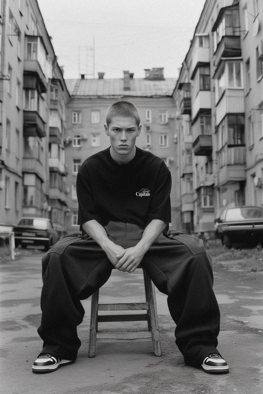 Black T-shirt with Graphic Print