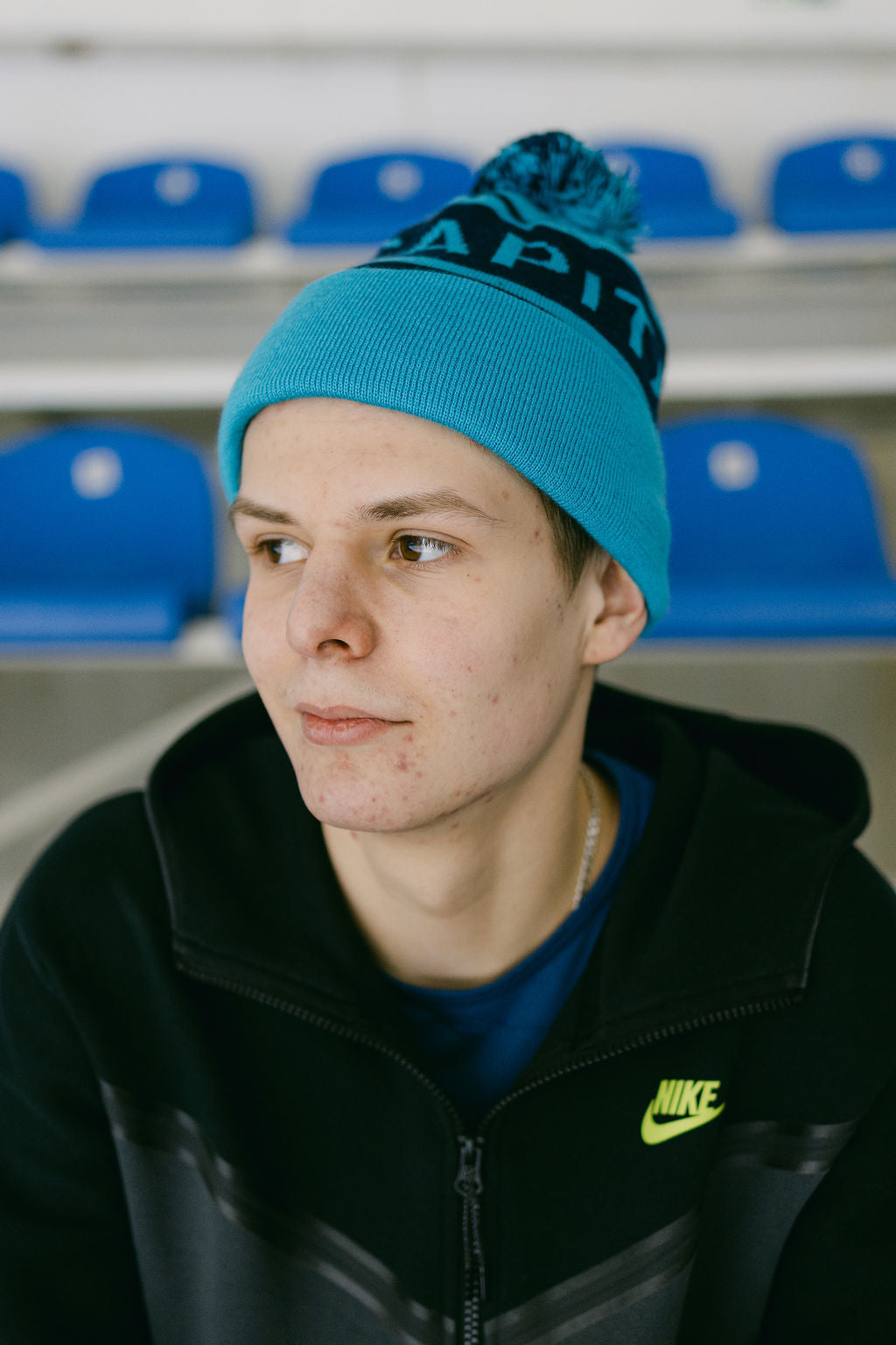 Hat with Pompon and Kyiv Capitals Logo