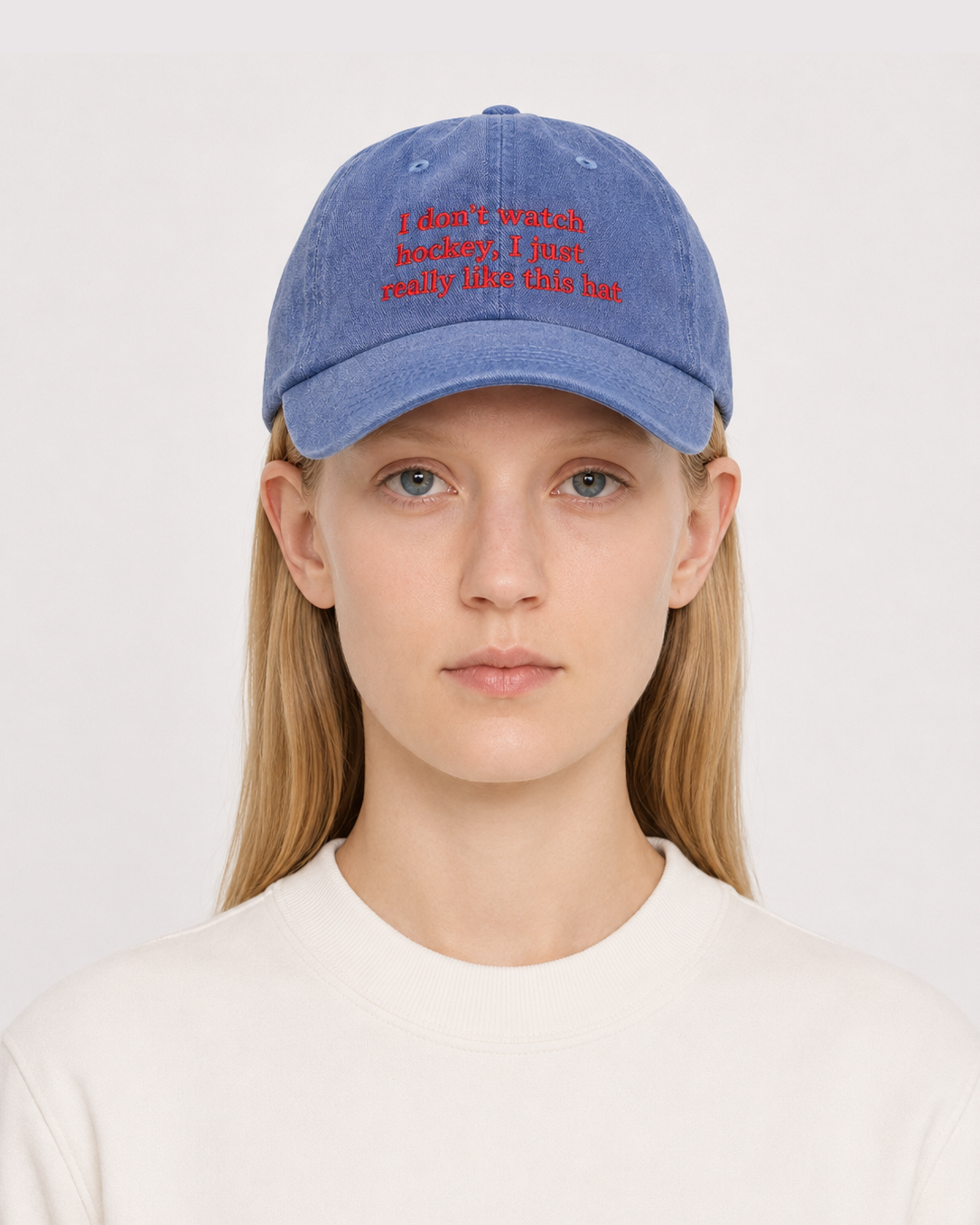 Blue Cap "I don't watch hockey"