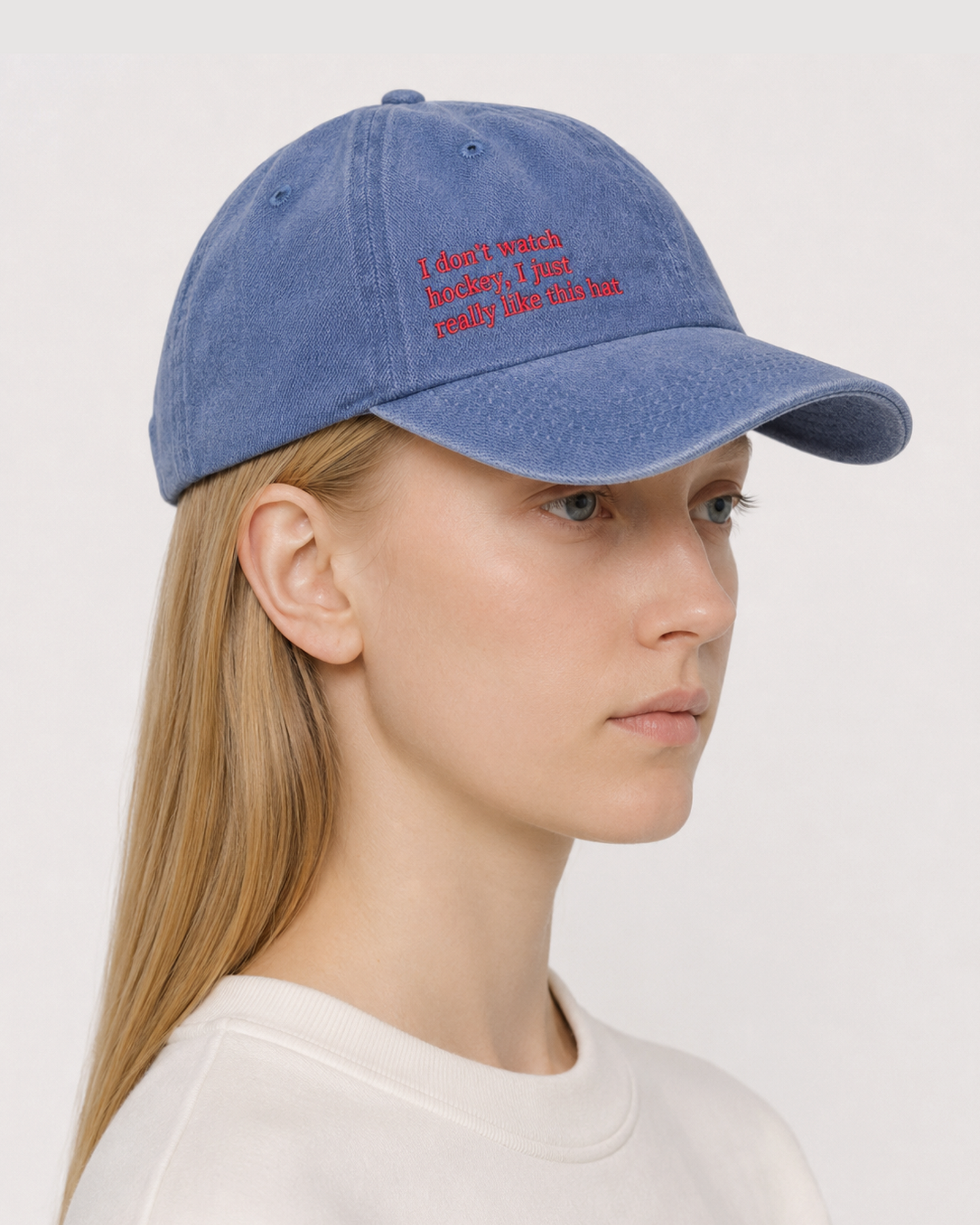 Blue Cap "I don't watch hockey"